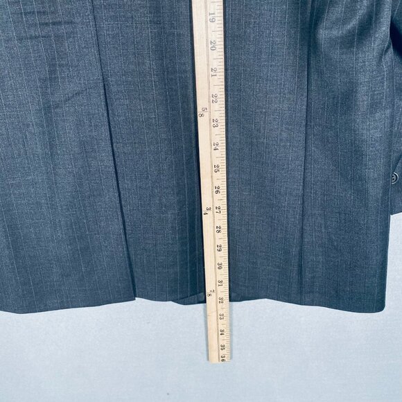Vintage Ralph Lauren Chaps Suit Mens 44R Gray Wool 2 Piece Pinstripe 38x31 - Picture 14 of 16